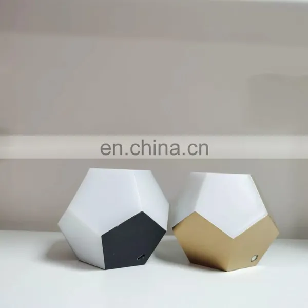 Geometric Shape Acrylic Table Lamp Polygonal LED Changing Hotel Decorative Desk Lamp photo-4