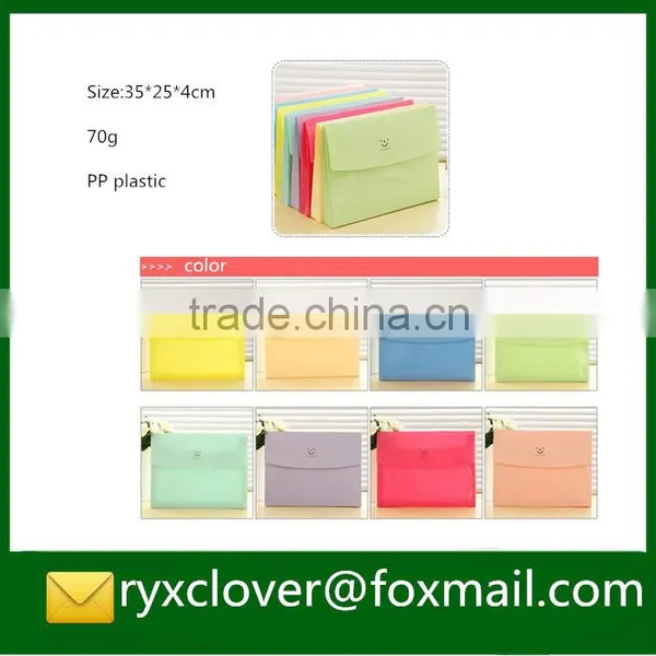 School Stationery A4 Size PP Plastic Document Bag With Magic Tape Closure photo-5