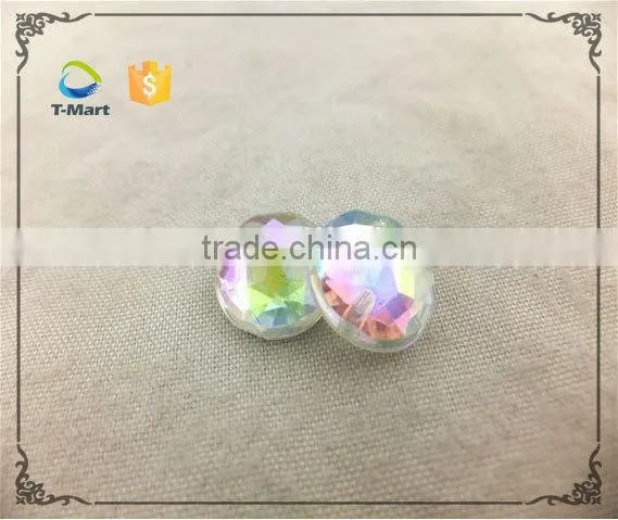 Drop Shape Ab Crystal Plastic Stone photo-3