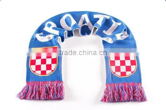 High Quality Custom Design Wholesale Acrylic Jacquard Knitted Soccer Football Fan Scarf photo-3