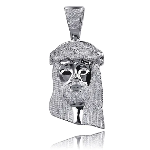 Hip Hop AAA CZ Zircon Stone Paved Bling Iced Out Big JESUS Piece Pendants Necklace for Men Rapper Jewelry Gold Color photo-5