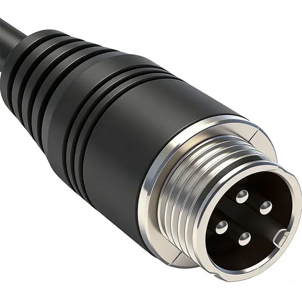 4-core M12 Aviation Plug Cable for Truck On-board Reversing Monitoring Camera Power and Video Cable, Dedicated for Reversing Image photo-4