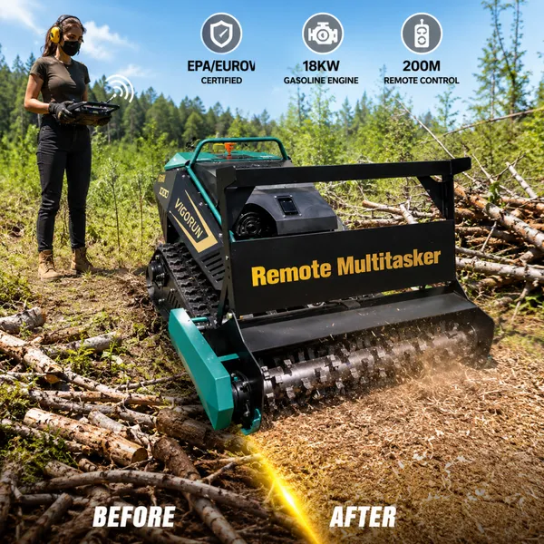 48V 1500W Servo-controlled Walking Motor Vigorun Radio Controlled Versatile Multitasker Remote Controlled Tracked Mower
