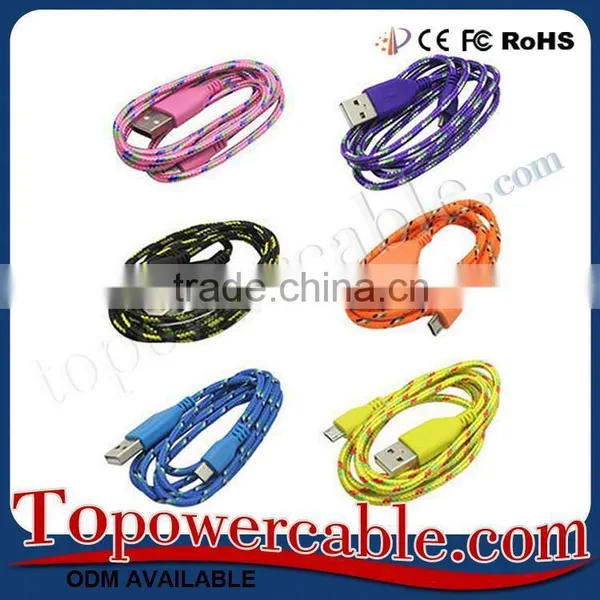 Wholesale Braided Usb To Micro Usb Power Charging Data Transferring Cable photo-5