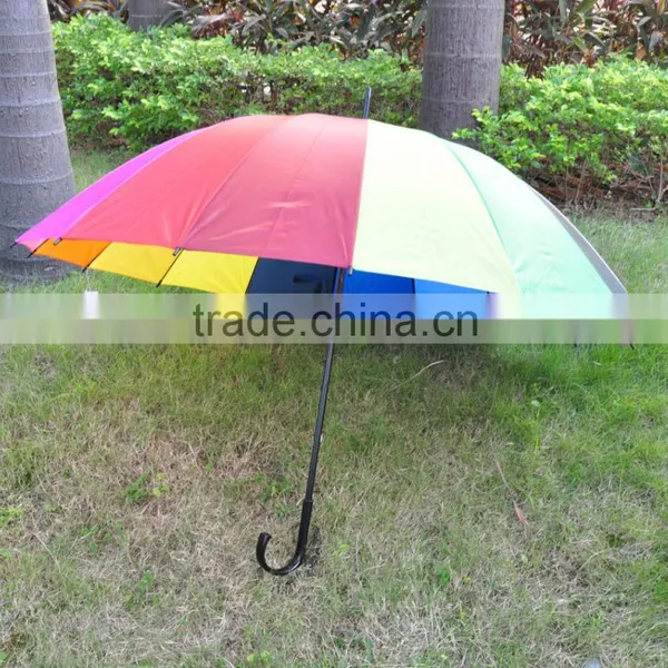 16ribs Fashion High Quality Auto Open Promotional Custom Windproof Rainbow Umbrella Regenschirm Bunt photo-2
