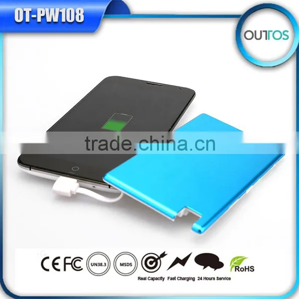 2015 Hot Promotion Custom Logo 1500mah Portable Ultra Thin Credit Card Power Bank photo-5