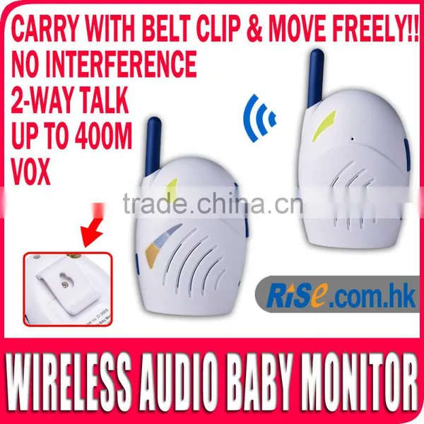 Sound Digital 2 Way Talk VOX 400M 2.4Ghz Clip Infant Wireless Audio Baby Monitor