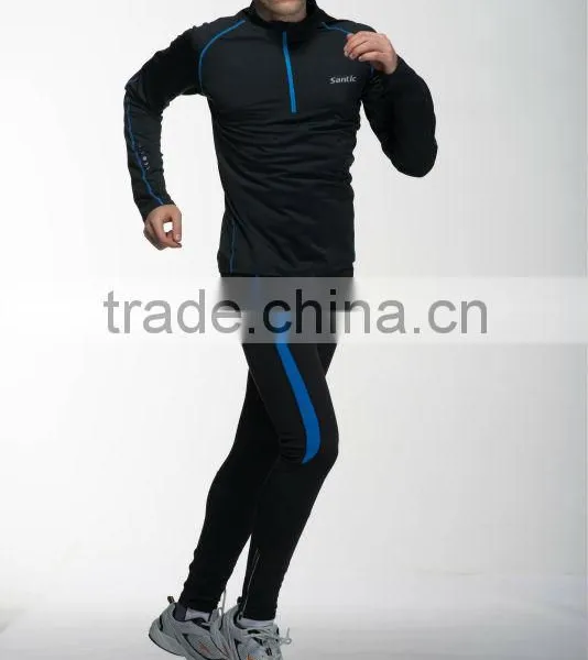 Men's Santic Running Wear Sports Jersey Running Set