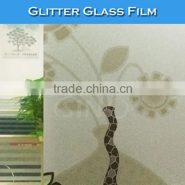 F000G Glitter Frosted Glass Film Office Window Decoration Stickers photo-4