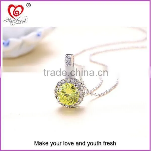 Maxfresh Custom Flashing Necklace Pendant White Gold Plating Flashing Necklace