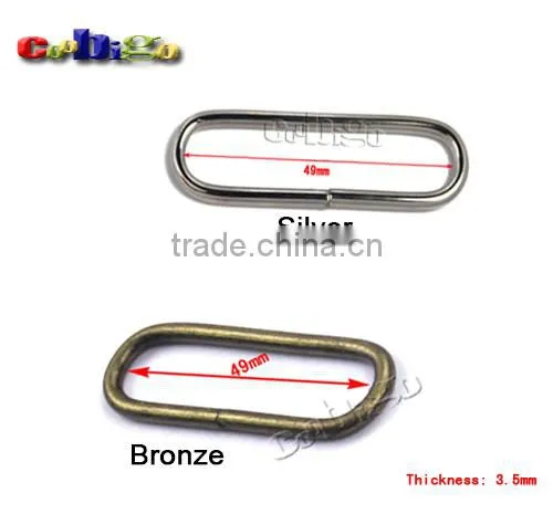 2"(49mm) Inner Diameter Metal Loop Oval Ring Lether Non-welded O-Ring Dee Ring For Purse Backpack Bag Strap