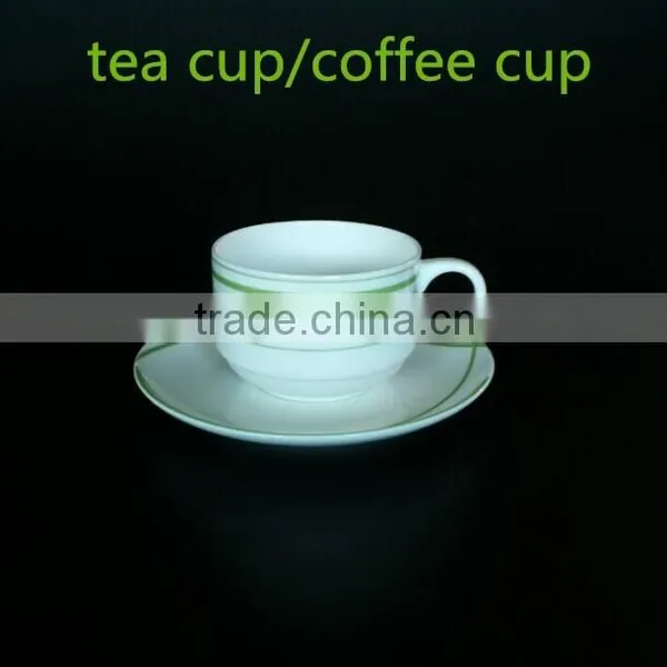 Simple Line of Green Color 20PCS/30CS Square Bone China Dinner Set photo-3