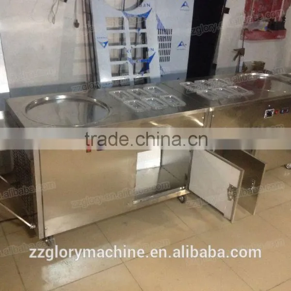 Multi-functional Flat Single Pan & 6 Toping Pans Flat Pan Fried Ice Cream Machine Quality Choice photo-4