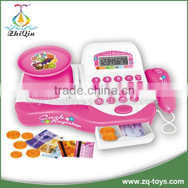 Hot Selling Children Supermarket Cash Register Toy With Shopping Trolley photo-2