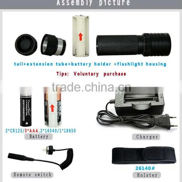 5 Modes Zoomable Led Torch With 1*18650 or 2*CR123 Bettry photo-5