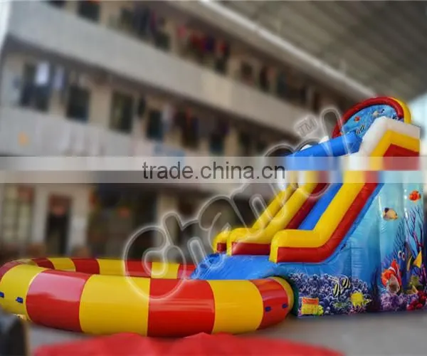 2016 Popular Inflatable Swimming Pool Rental Trampoline With Slide photo-3