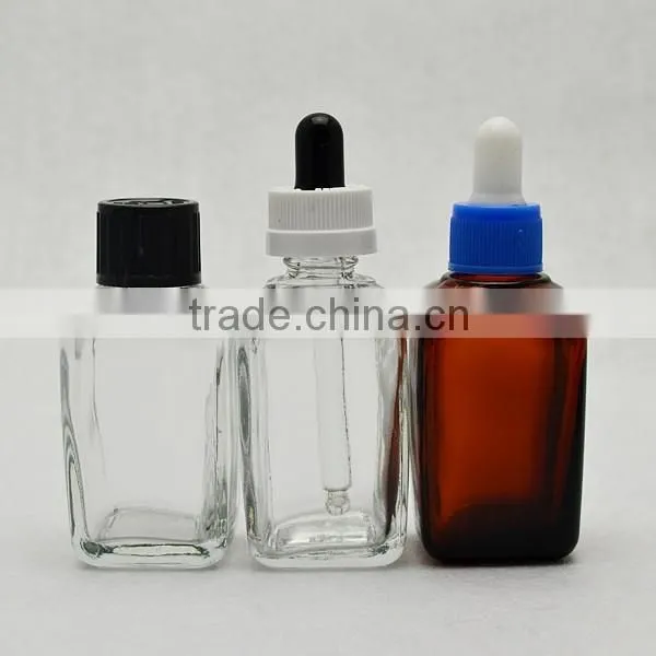 Square Glass Bottle Childproof Cap/ Square Glass Pipette Dropper Bottles /square Glass Euro Dropper Bottles
