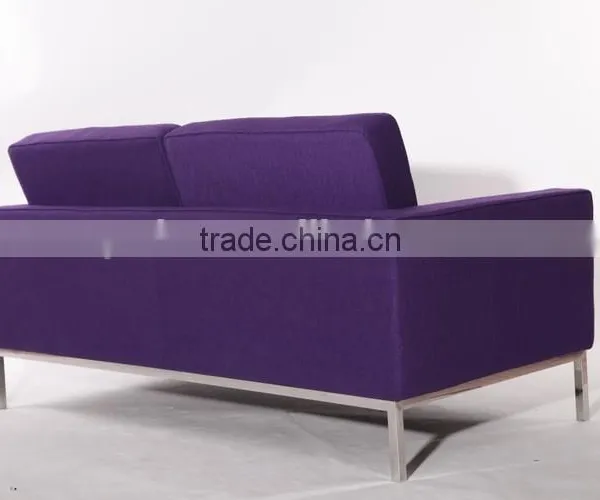 Two Seat Color Wool Fabric Living Room Furniture Deep Purple Sofa Sale photo-4