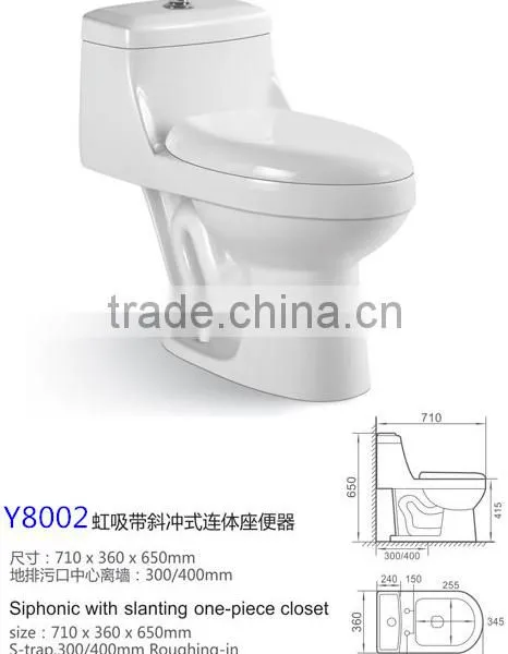 Ceramic Siphonic One-piece Closet Toilet Sanitary Ware Toilet Manufacturer Y8002 Quality Choice photo-3