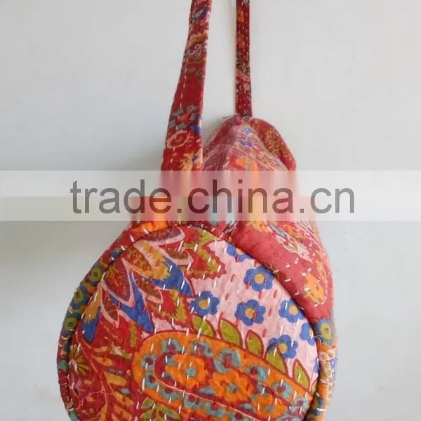 Ethnic Bag Shoulder Yoga Bag Tote Bag Yoga Mat Bag Cross Body Hippie Satchel Shoulder Bag Handmade Kantha Bag Embroidery Bag photo-3