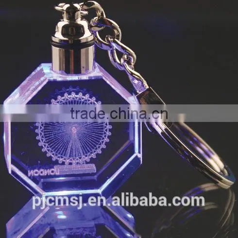 Factory Wholesale LED Light Crystal Key Chain With Customized Log for Promotional Gift photo-2