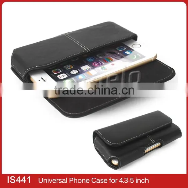 Durable Horizontal Universal Smartphone Case XL Black Leather Case, Fit for All Mobile Phone photo-4