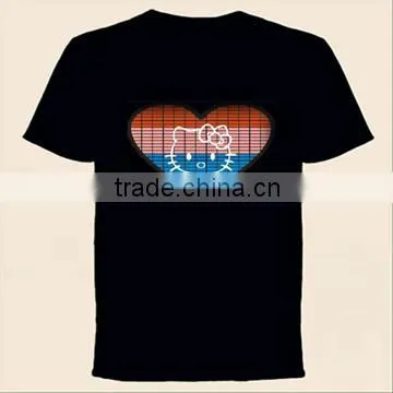 EL T-Shirt Sound Activated Flashing T Shirt Light Up Down Music Party Equalizer LED T-Shirt Dropshipping