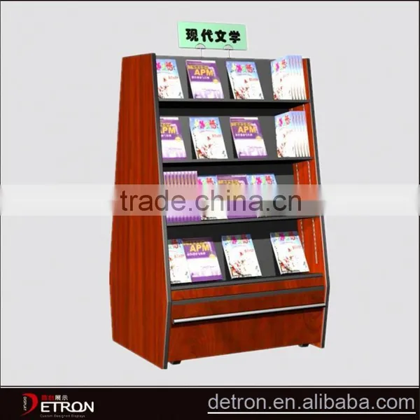 Shop Floor Wooden Book Display Shelf