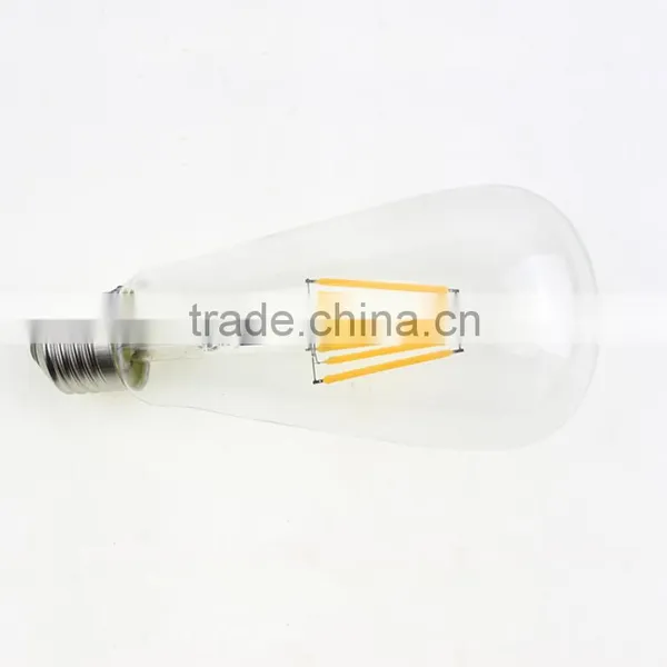 Dimmable ST64 LED Bulb 4W 6W E26/E27 Filament Light Bulb 110V/220V Retro Transparent Glass Led Light Bulb photo-4