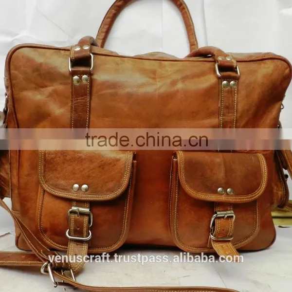 Pure Leather Weekend Bag/genuine Leather Travel Bag/real Leather Luggage Bag photo-4