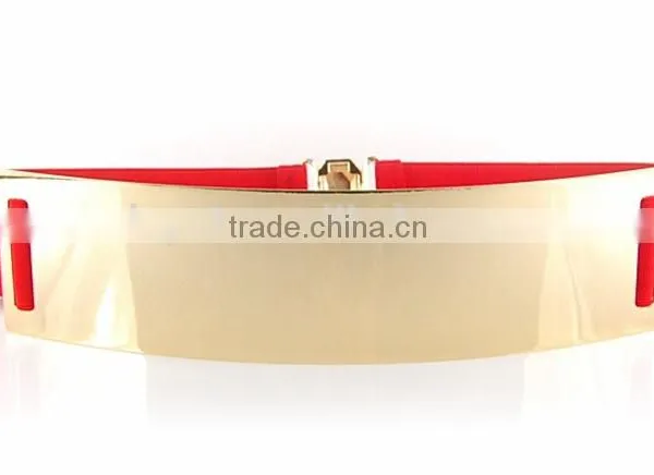 2016 Fashion Golden Metal Mirror Belt for Sexy Lady/lady Belts/ Red