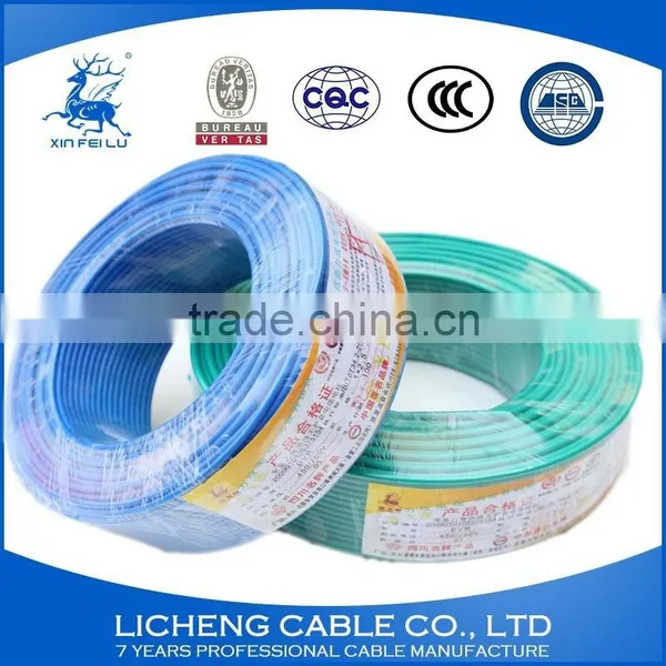 Hot Sale China Manufacturer Blue House Wiring Copper Core PVC Insulated Flexible Wire and Cable -BVR(10mm2) photo-6