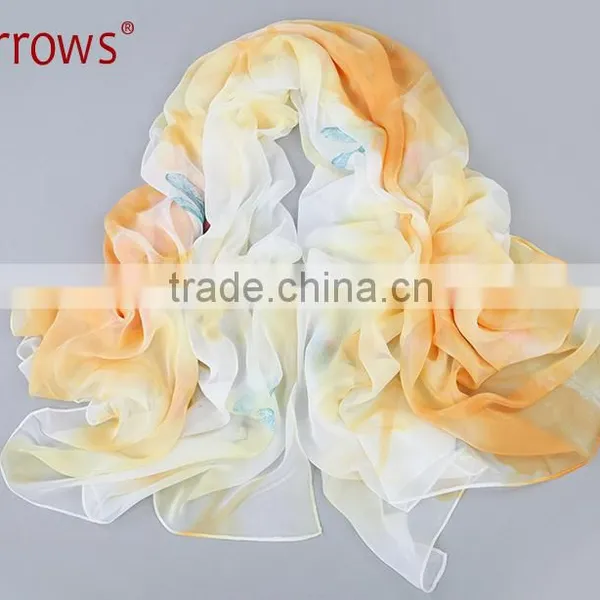 Pink Rose Silk Twill Scarves Print Women Scarf Handmade Wrap Shawl Chiffon Large Cheap Price photo-2
