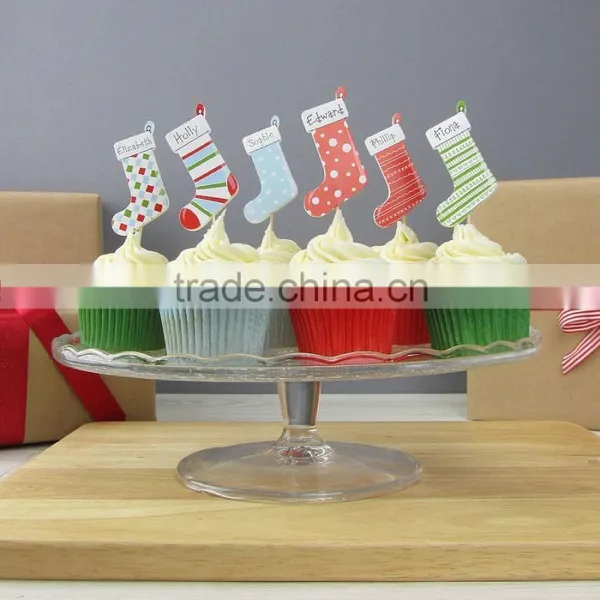Personalised Stocking Christmas Cake Toppers Decorations Pick photo-2
