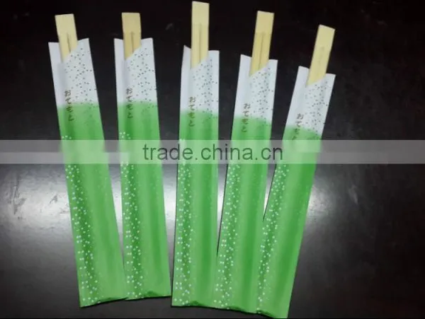 Paper Wrapper Chopsticks Flat Head Disposable Eco-Friendly Twin Bamboo Chopsticks photo-2