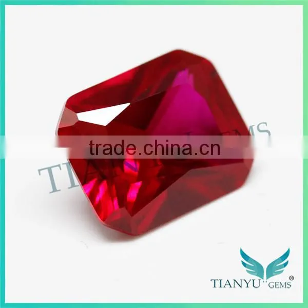 Loose Wholesale Octagon Princess Cut Created Synthetic Red Star Ruby photo-3