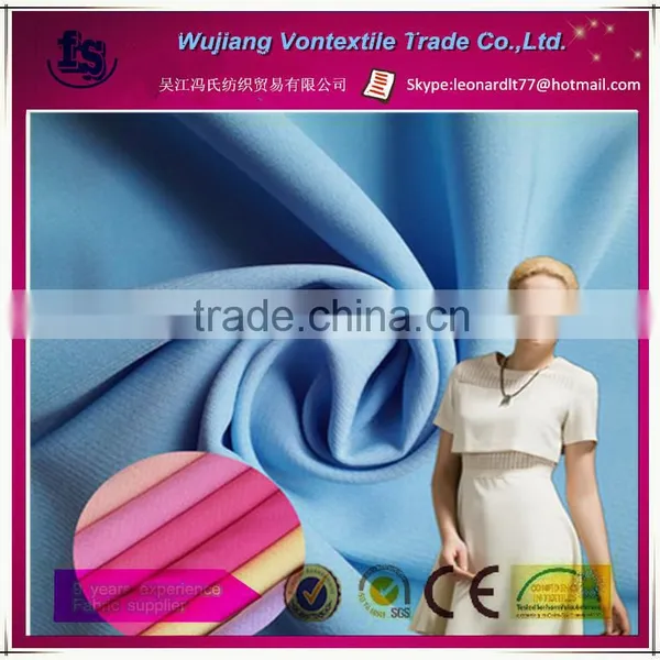 Wujiang Manufacture Supply Twill Double-faced Spandex Fabric/4 Way Stretch Elastic Fabric for Dress,fashion Cloth ,garment,etc