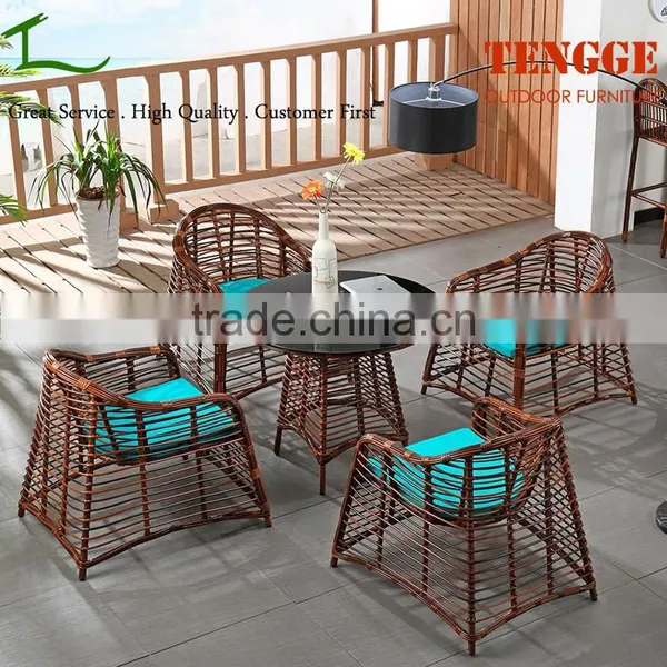 3 Pieces Wicker Outdoor Furniture Set Patio Furniture Table Chair Set photo-3