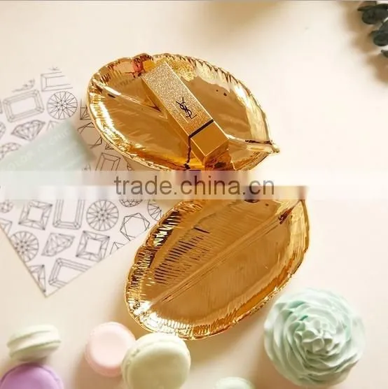 Ceremic Golden Fashion Display Decortative Jewelry Tray photo-2
