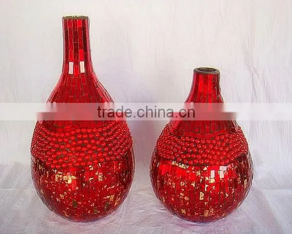 2017 New Red Mosaic Glass Vase in Serie photo-5