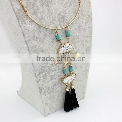 Cheap Turquoise Genuine Simple Gemstone Necklace Druze Tiny Crystals photo-3