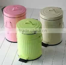 Enamel Antirust Garbage Can Metal Storage Container Trash Bin photo-4