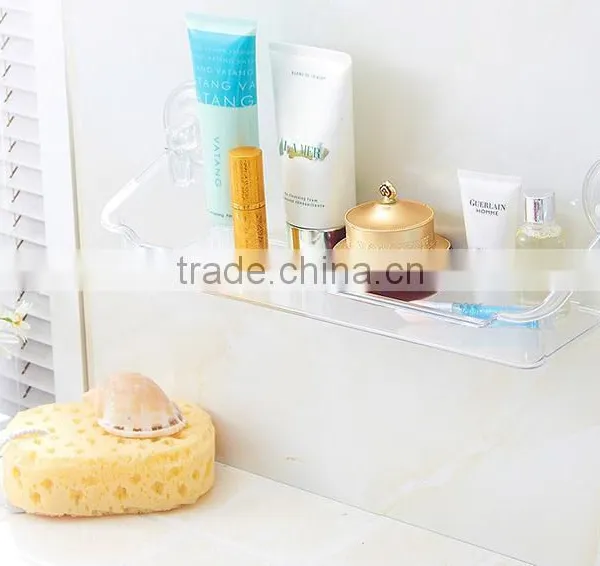 plastic transparent holder/shelves with sucker