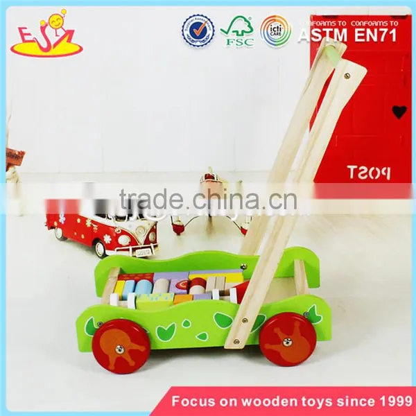 Wholesale Educational Wooden Baby Activity Walker Funny Toys Wooden Baby Activity Walker With Building Blocks W16E076 photo-4