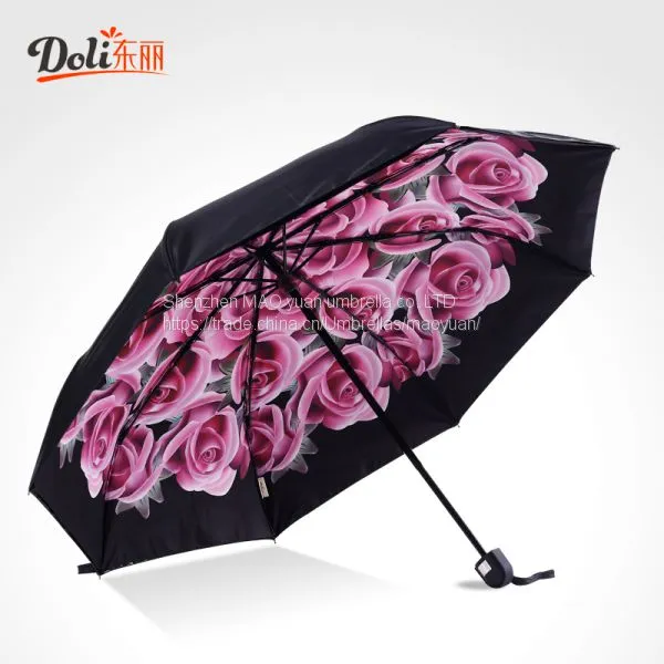 Manufacturer Direct Selling Double Solar Umbrella Top Selling Products Double Triple Folding Umbrella Rubber Paint photo-3