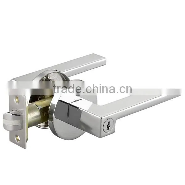 Round Stainless Steel Square Lever Handle Door Lock for Hotel and Home photo-2