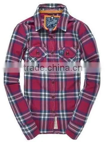 100%COTTON YARN DYED CHECK LADIES SHIRT 3