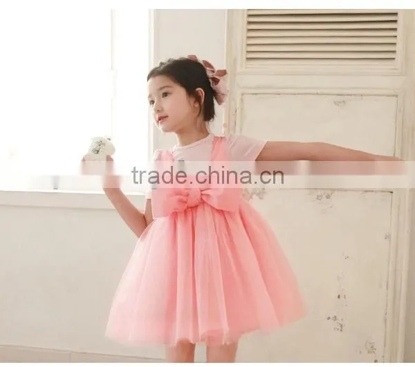 New Fashion Baby Girl Dress Pink Party Children Dress For Summer photo-2