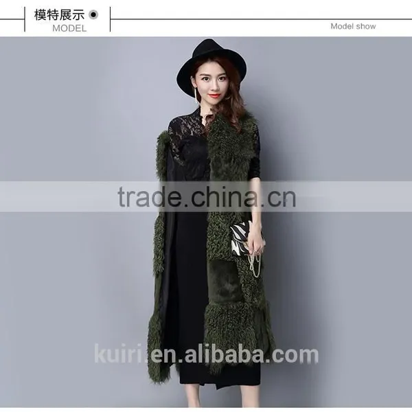 Real Natural Genuine Rabbit Fur With Lamb Fur Vest Women WinterMongolia Sheep FuMongolia Sheep Fur Coat photo-3
