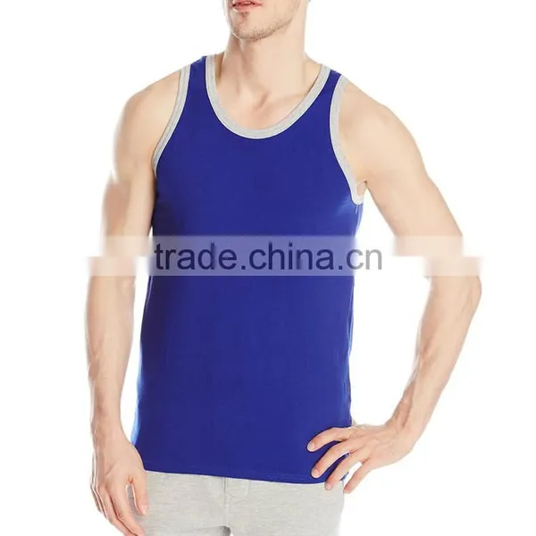 Designer Casual Blank Tops Wholesale Mens Bodybuilding Stringer 95% Cotton 5% Spandex Tank Top photo-5
